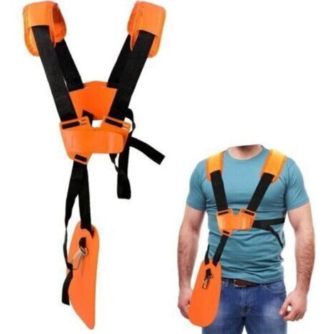 Schultergurt-Trimmer – Doppelter Schultergurt mit verstellbarem, robustem Nylongürtel für Freischneider oder Gartenarbeiten (für Trimmer der Serien FS und KM) Orange (1/4)