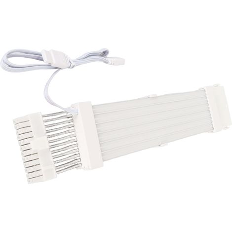 Câble d'extension ARGB 5V 18AWG avec manchon, haute luminosité, synchronisation avec alimentation, modes de couleur variés, connecteur 24 broches (1/5)