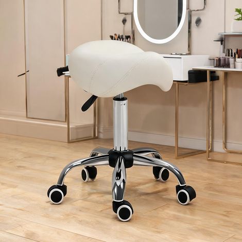 Tabouret beige en finta pelle Gommapiuma Metallo 52 x 53 x 49 cm (1/5)