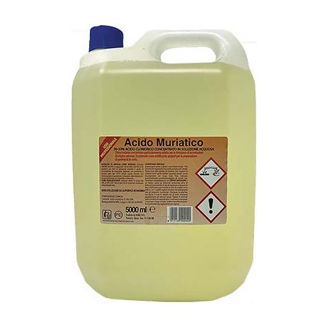 ACIDO CLORIDRICO MURIATICO 30-33% - LT 5- 4 pezzi