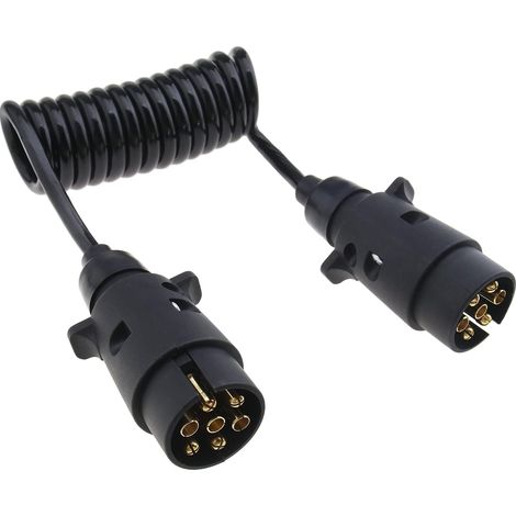 Remorque d'éclairage Tableau Extension Lead connecteur de câble 1.2 m de câble Socket Plug 7 broches mâle à mâle (1/5)