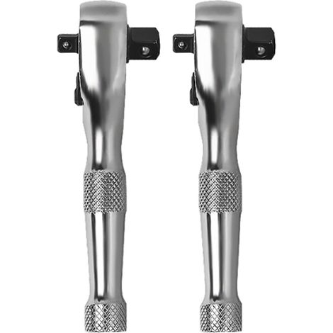 2X Clé à Douille à Cliquet 72 Dents Mini 1/4 Pouces 3/8 Pouces Clé Dynamométrique à Double Extrémité Clé Tige Tournevis Outil (1/5)