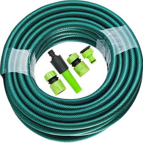 Dapetz® Reinforced Hose Pipe Connectors Set – Anti Kinking Garden Hose, 15M Flexi Hose, Durable Hosepipe for Garden, Magic Hose, Pond Hose, Hose Pipe Connector, Tap Connector & Fittings Kit (1/5)