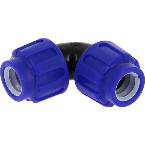 Coude 90° polypropylène égal compression 16bar PE Ø20