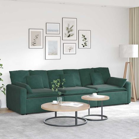 Modulares Sofa mit Kissen Dunkelgrün vidaXL (1/5)