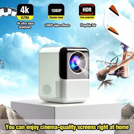 Miniproyector Full HD – Vídeo 1080P / 4K – Android 10 – Wi-Fi 5G – Enfoque automático – Proyector inteligente portátil para cine en casa (1/2)