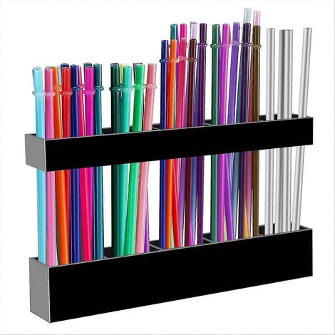 9.5 pouces grand acrylique straw support pour meuble door reusable tumbler straw organisateur petit récipient B (1/5)