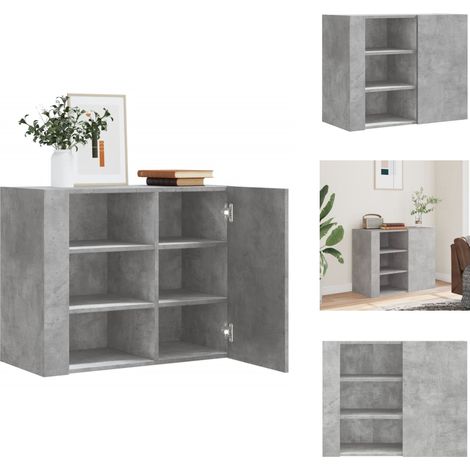 Wandregal Betongrau 75x35x60 cm Holzwerkstoff - Wandregal - Wandregale - Wandschrank - Regal Wandmontage (1/5)