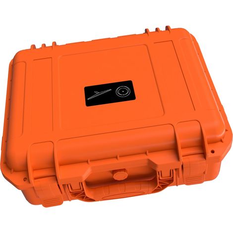 Étui de rangement portable pour mini-antenne et accessoires, étanche IP67, avec serrure de sécurité, orange. (1/5)