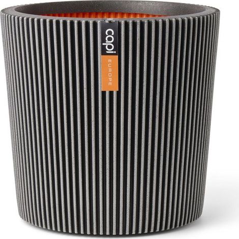 Vase conique - CAPI EUROPE - Groove NL - 36 x 34 cm - Anthracite