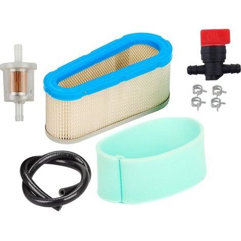 Filtro aria e prefiltro - con valvola di intercettazione, filtro carburante e tubo del carburante - Compatibile con motori Tecumseh OHV125, OHV130, OHV120 - Sostituisce i codici 36356 e 36357 (1/4)
