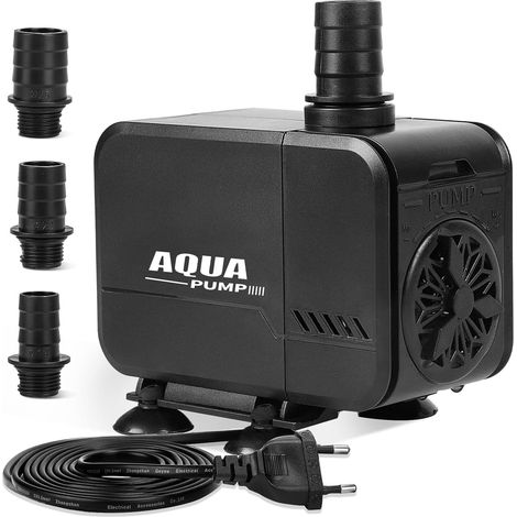 Pompe à Eau Aquarium 45W 3000L/H Hauteur Refoulement Max Hauteur max 3M, débit réglable, avec 3 buses 19/22/25mm, pour fontaine et bassin extérieur (1/5)