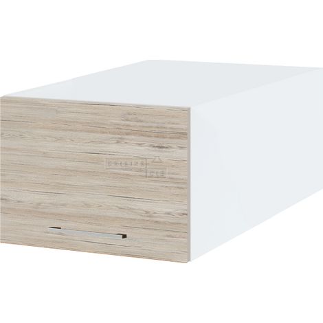 Meuble haut grande profondeur de cuisine Bellissi Noyer blanchi 1 porte relevable L 50 cm