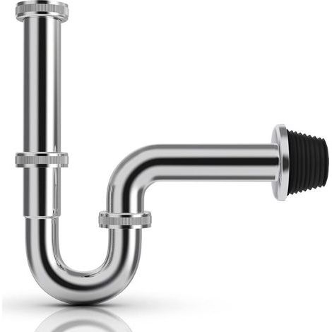 Siphon universel en acier inoxydable - Siphon de lavabo - Siphon anti-odeurs - Tube plus 1 1/4" x 32 mm - Bonde de vidange sur mesure - Siphon de tuyau, siphon de lavabo (1/5)