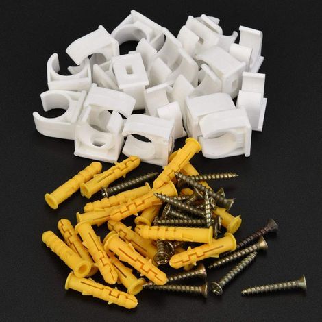 Kunststoff-Schlauchschelle, Schlauchschelle, 20 Stück 16/20/25/32 mm PPR U-förmige Schlauchschelle Rohrbefestigungshalterung mit Schrauben (16 mm), Schlauchschellen (16 mm + Schrauben 20 Stück) (1/5)