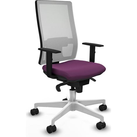 Horna sincro malla blanca similpiel morado brazos 1D base blanca  ruedas 65mm nailon (1/5)