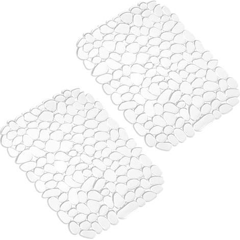Tapis Evier Cuisine Transparent, Lot de 2 Tapis de Protege Evier Cuisine en PVC, 40x30cm Tapis Evier, Tapis D'évier en Forme de Galets pour Le Fond de L'évier de Cuisine (1/5)