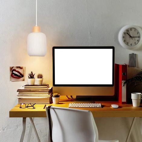 Moderne Suspension Luminaire Salon Lampe Plafonnier Vintage Abat-jour en Céramique Lustre Style Nordique pour Chambre Salon (1/5)
