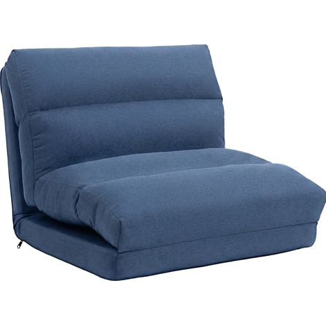 Sillón perezoso de suelo azul oscuro 70 x 72 x 56 cm convertible en sofá cama HOMVRA (1/5)