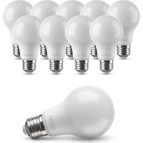 Lot de 10 Ampoules LED E27 5.9W 806lm (Éq. 60W) Angle 200° Classe D Température de Couleur: Blanc neutre 4000K (1/5)