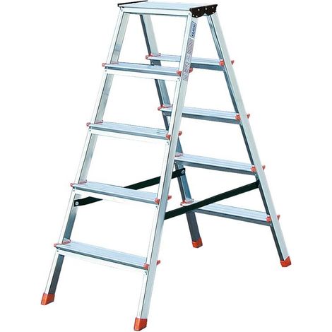Krause Dopplo Aluminium-Zweiarmsleiter Silber 5 Stufen