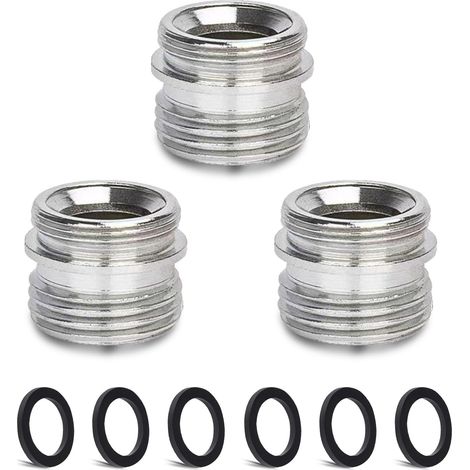 3 pièces Kit d'adaptateur de robinet, Mâle M20 mm vers Mâle M20 mm à filetage fin pour aérateur de cuisine Adaptateur de robinet d'évier Raccord de tuyau d'arrosage et filtre à eau standard (1/5)