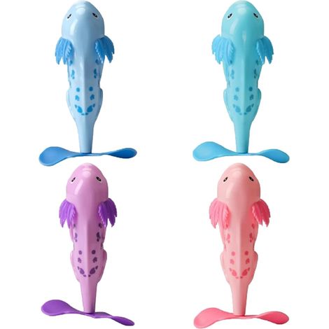 4 Piece Diving Toy, Swimming Pool Game, Salamander Diving Figures for Bath, Pool, Beach, Party, Water Activity, Gift Bag, Summer Games and Decoration Marine Theme, Summer, Garden (1/2)