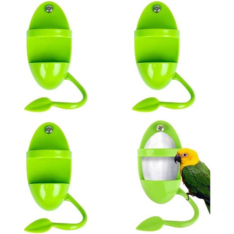 Titre : Support d'Os de Seiche pour Cage d'Oiseaux Mangeoire de Fruits et Légumes pour Perroquets 4 Pièces (1/5)