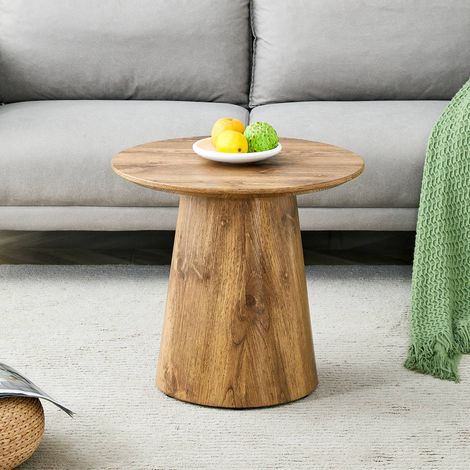 Table d’appoint ronde ø50 cm mdf bois naturel hauteur 48 cm table basse salon (1/5)