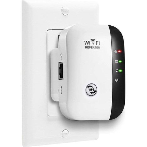 Répéteur Wi-Fi ultra-rapide, étend la portée du Wi-Fi dans toute la maison connectée - Compatible avec tous les réseaux sans fil, format mini, installation murale facile (1/5)