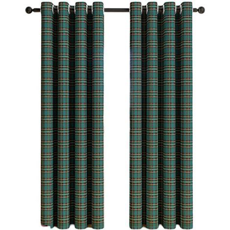 FENOPLASTICARideaux Décoratifs à Motif Vichy/Tartan - Style Campagnard à Oeillets - pour Cuisine ou Salon - Lot de 2 Panneaux