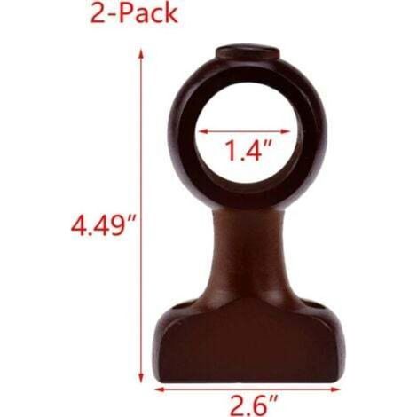 Lot de 2 supports de tringle à rideaux en bois de 1,5 po (marron) (1/3)