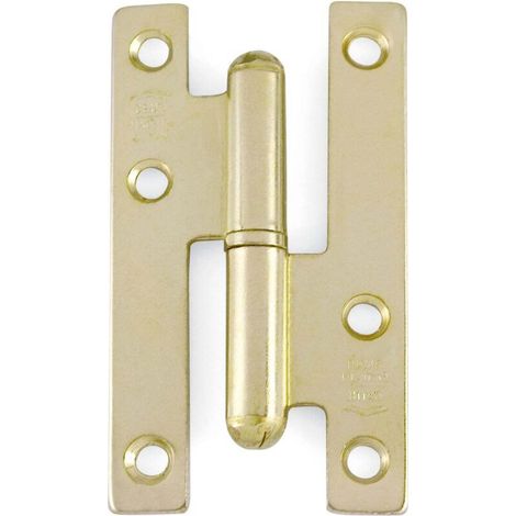 Charnière en laiton R.403-14Mm gauche - Charnière de porte de passage à lame droite modèle 403 Noeud demi-boule (1/3)