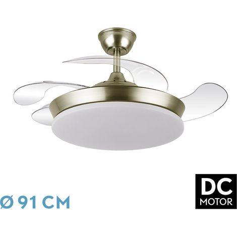 DC "Trident Mini" dimmbarer Deckenventilator mit Fernbedienung (59W 3CCT 6980lm) Lederfarbe (1/3)