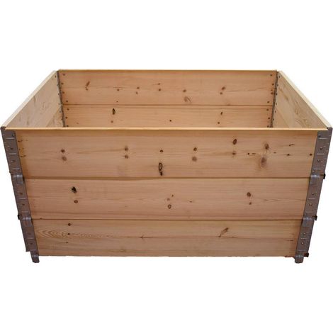Multitanks – Carré potager sur pied en bois naturel 120 x 80 cm – Hauteur 58,5 cm – 565 litres – Assemblage sans outil en 15 min (1/3)