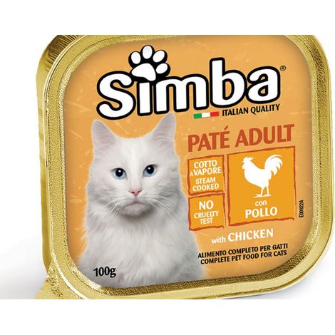 PATE' PER GATTI 'SIMBA' pollo - gr 100- 32 pezzi  - MONGE