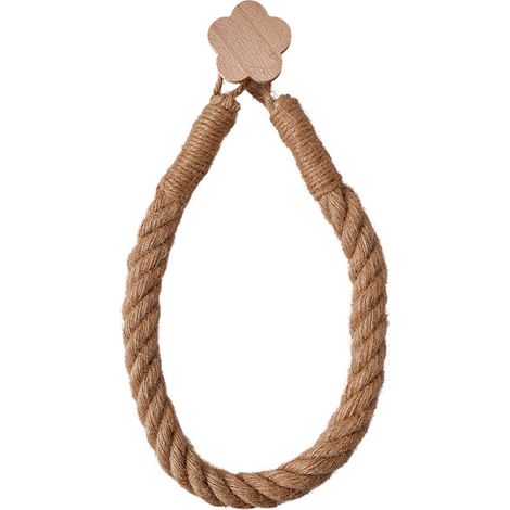 Porte-papier toilette pour salle de bain (sans perçage), corde en jute tressée à la main, porte-serviettes/serviette pour le visage (motif floral) (1/5)