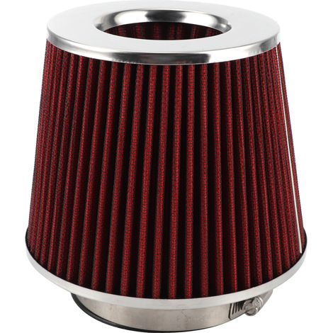Tbest 90mm Wiederverwendbarer Universal Hochleistungs-Luftfilter-Ansaugreiniger für Automotoren, waschbar, mit Baumwollclips