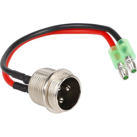 3-polige Ladebuchse für Elektroroller mit 2-adrigem Kabel und Staubschutzkappe