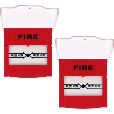Interrupteur Réinitialisation Incendie Manuel 2 Pièces Déclencheur d'Alarme Urgence pour Restaurants Bureaux Maisons Bouton Poussoir Rouge (1/5)