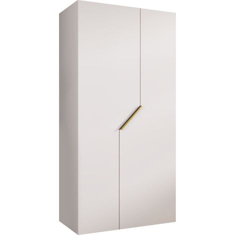 Armoire Hartford 594, Blanc, 202x100x52cm, Portes d'armoire: Avec des charnières, Nombre d'étagères: 0 (1/5)