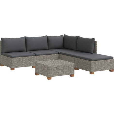6 pcs Rattan Lounge Set with Cushions GENDT Natural Rattan vidaXL (1/5)