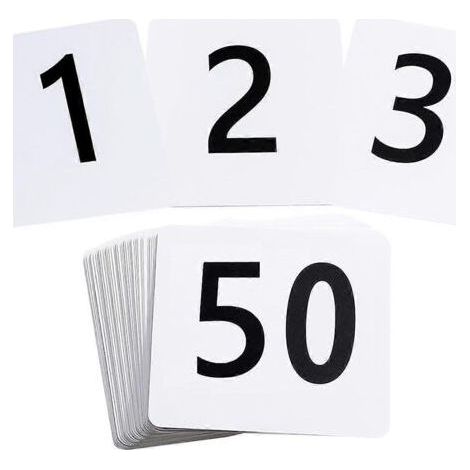 Jeu de 50 numéros de table 9,4 x 10,2 cm (1/5)