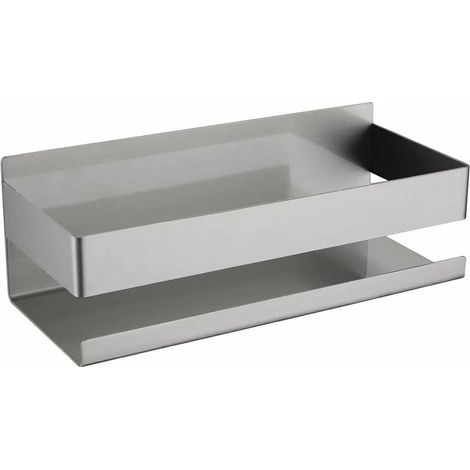 Minkurow Badezimmerregal aus Metall, Edelstahl, Duschregal, kein Bohren erforderlich, Organizer, Wandhalterung, selbstklebend, Shampoo-Regal, Küchenwand, schwimmende Regale