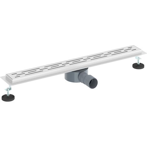 Desagüe de ducha con tapa de vidrio y sifón 360° Plateado 70 cm vidaXL