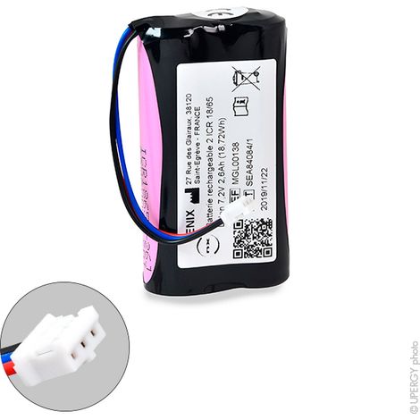 NX - Batterie médicale rechargeable Frésénius VOLUMAT AGILIA 7.2V 3.5Ah JST