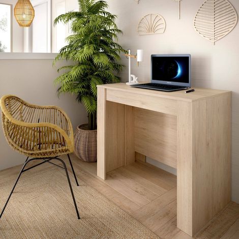 Dmora - Mesa extensible Cognolo, Consola extensible multiposición, Mesa de comedor multiusos, 54/239x90h77 cm, Roble (1/5)