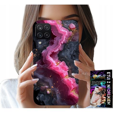 Custodia per Samsung Galaxy A22 5G - retro effetto marmo rosa, motivi alla moda (1/5)