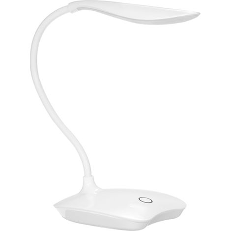 Lampe de bureau LED blanche ultralégère, rechargeable par USB, à intensité variable, respectueuse des yeux, 1200 mAh, commande tactile, tête rotative à 360°, flexible, idéale pour étudier, lire, trava (1/5)