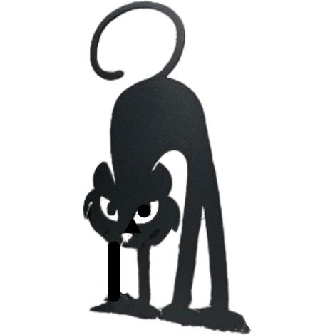 Déco jardin : Chat Gaston Métal - Noir 45 cm (1/4)